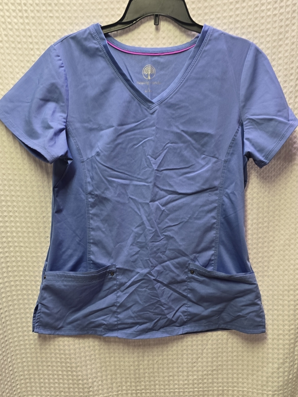 Healing Hands Scrub Top - Large - Ceil Blue